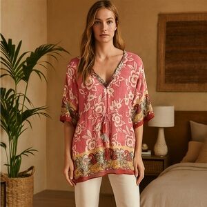 Johnny was 100%‎ cotton babydoll style tunic blouse bohemian